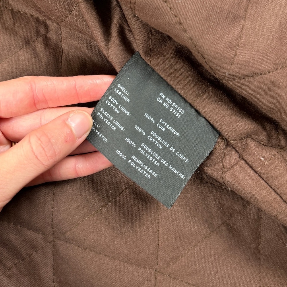 VTG Marc New York Brown Genuine Leather Harrington Jacket Men’s L Full Zip Coat - Picture 7 of 16